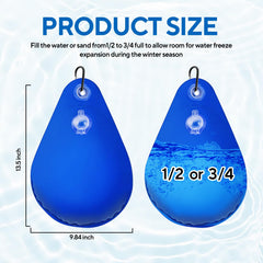 Close-up of Filpowis 9x13.5in pool cover weight with hook