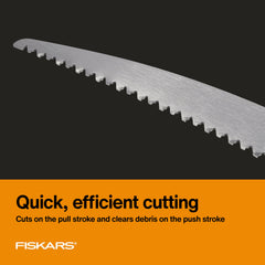 Close-up of Fiskars WoodZig blade tooth design
