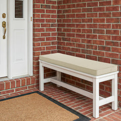Close-up of Fitfree outdoor bench cushion with hidden zipper