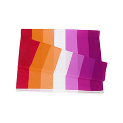 Close-up of FLAGLINK Lesbian Pride Flag showing brass grommets