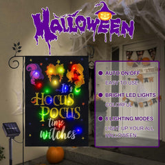 Close-up of FLAGMESAGE Halloween Garden Flag solar panel