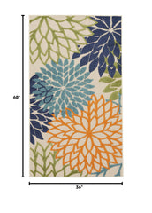 Close-up of floral pattern on Nourison Aloha rug
