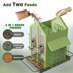 Close-up of FlowaFoli Bird Feeder transparent seed compartment