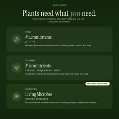 Close-up of FOOP Organic Liquid Plant Food bottle label
