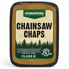 Close-up of FORESTER Chainsaw Chaps' adjustable waist strap