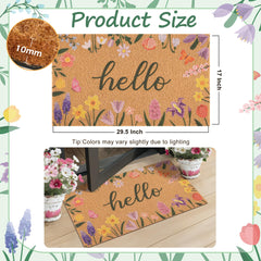 Close-up of Fttoyoly Colorful Wildflowers Welcome Mat texture