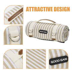 Close-up of G GOOD GAIN Picnic Blanket waterproof backing