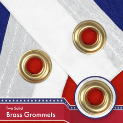 Close-up of G128 Puerto Rico Flag showing brass grommets