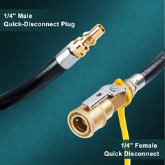 Close-up of GASPRO 12ft RV Propane Hose connectors