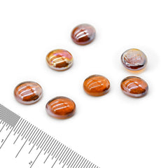 Close-up of GasSaf Amber Luster Fire Glass Beads