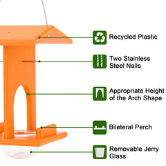 Close-up of Gbekery Oriole Feeder glass cup for easy filling