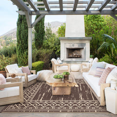 Close-up of GENIMO Outdoor Rug's geometric design