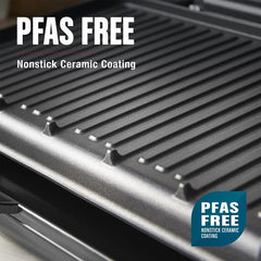 Close-up of George Foreman Family Grill nonstick ceramic coating