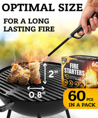Close-up of GEROSSI fire starter stick, organic material