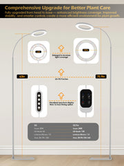 Close-up of GLOWRIUM grow light lamp head with control settings