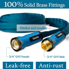 Close-up of Gnimihz Garden Hose solid brass fittings