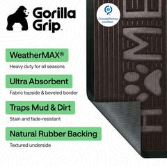 Close-up of GORILLA GRIP WeatherMAX Doormat texture and grooves