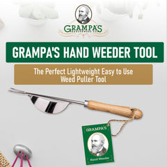 Close-up of Grampa's Weeder stainless steel forked tip