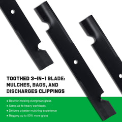 Close-up of Grasscool mower blades center hole