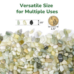 Close-up of GreatBuddy jade pebbles showing texture