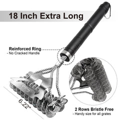 Close-up of GRILLART 18-inch grill brush handle