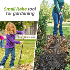 Close-up of GSBLUNIE Garden Rake head showing 11 tines