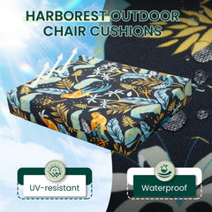 Close-up of HARBOREST Outdoor Chair Cushion ties for secure placement