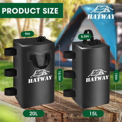 Close-up of Hatway Canopy Weights showing hook-and-loop straps