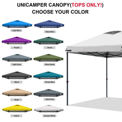Close-up of heat-sealed seams on UNICAMPER canopy top