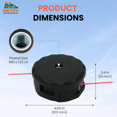 Close-up of Heyzy trimmer head showing durable material