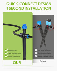 Close-up of HIRALIY adjustable misting nozzles for precise watering