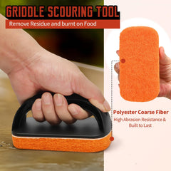 Close-up of HOBITSTARX scouring pads with handle