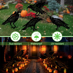 Close-up of Hokfirm Halloween Crow Stake decoration
