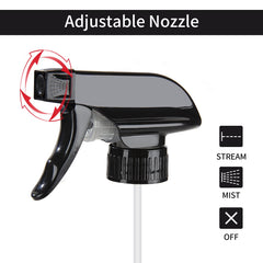 Close-up of HOMBYS trigger sprayer nozzle in black