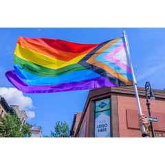 Close-up of Homissor Progress Pride Flag grommet