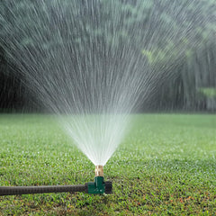 Close-up of Hourleey Metal Lawn Sprinkler adjustable nozzle