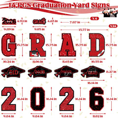 Close-up of HOVACY graduation yard sign showing 2026