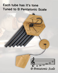 Close-up of Howarmer wind chime with S hook