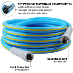 Close-up of HQMPC garden hose brass connectors