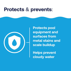 Close-up of HTH Metal & Stain Defense label and specifications