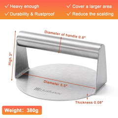 Close-up of Husfunov Burger Press handle
