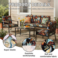 Close-up of hyha floral cushion cover fabric texture