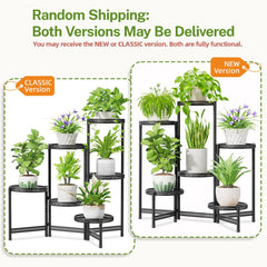 Close-up of iDavosic.ly 6 Tier Plant Stand showing black iron finish