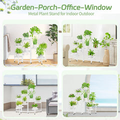 Close-up of iDavosic.ly 9 Tier Plant Stand's trays