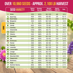 Close-up of individual seed packets in Organo Republic Herb Seeds Variety Pack