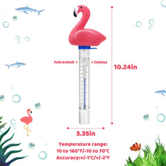 Close-up of Inpool Flamingo Pool Thermometer showing temperature scale