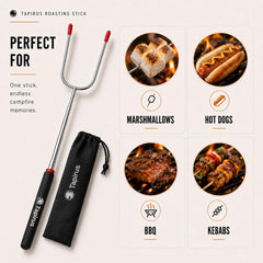Close-up of insulated handle on Tapirus Roasting Stick
