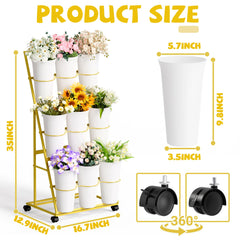 Close-up of Invech Flower Display Stand's removable flower buckets