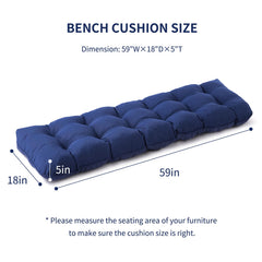 Close-up of IPYNBAP Outdoor Bench Cushion tufted design