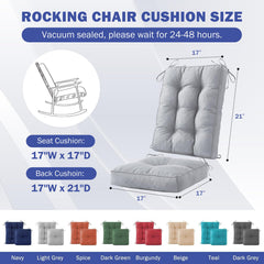 Close-up of IPYNBAP rocking chair seat cushion 17x17 inch
